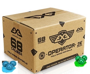 Caja de Bolas Operator 2000 Unds. Calibre 68(1000-Bolas Color Verde y 1000- Color azul) - *Envío Gratis 2/4 Días.